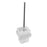 Chrome and White Toilet Brush With Holder