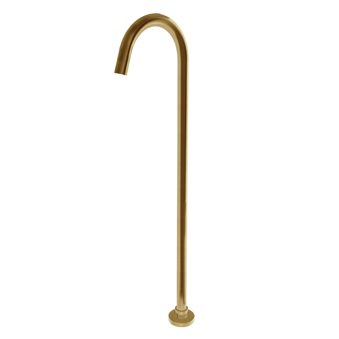 Pentro Round Brushed Yellow Gold Stainless Steel Freestanding Bath Spout
