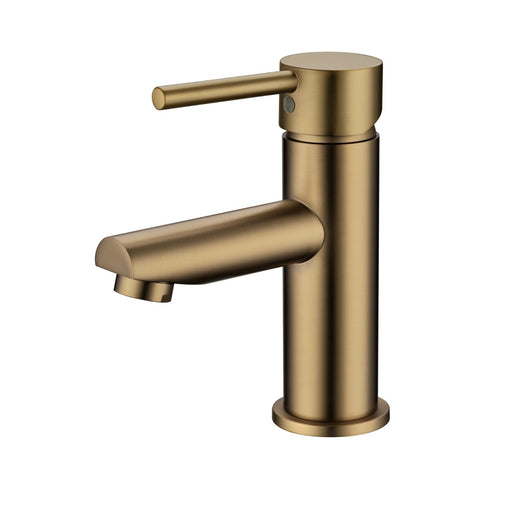 Pentro Brushed Yellow Gold Round Short Basin Mixer