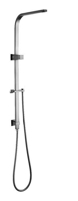 Square Brushed Nickel Shower Station without Shower Head and Handheld Shower