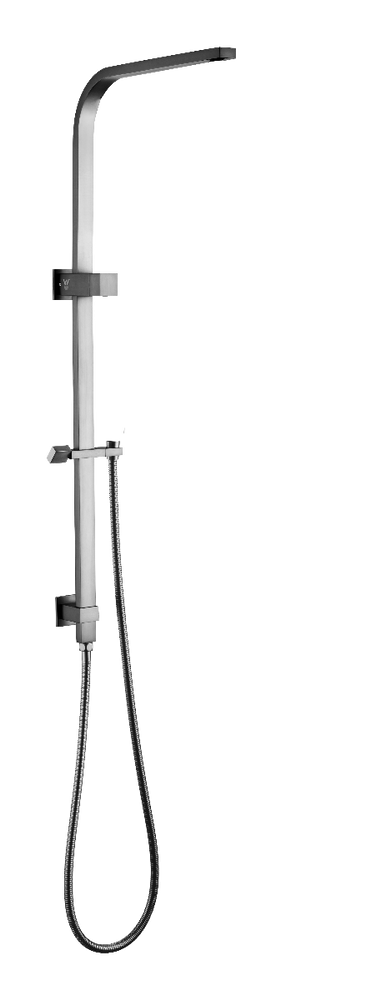 Square Brushed Nickel Shower Station without Shower Head and Handheld Shower
