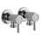 Round Chrome Brass 1/4 Turn Washing Machine Stop Tap Wall Mounted (one pair)