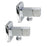 Laundry Square Chrome 1/4 Turn Washing Machine Stop Tap Pair