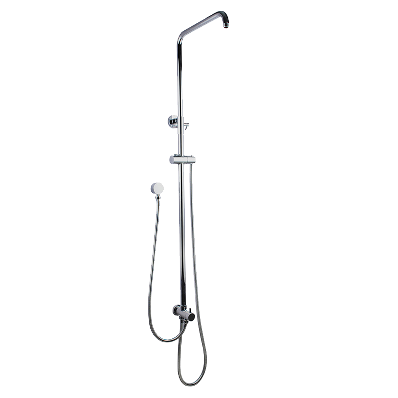 Round Chrome Shower Rail Top/Bottom Inlet