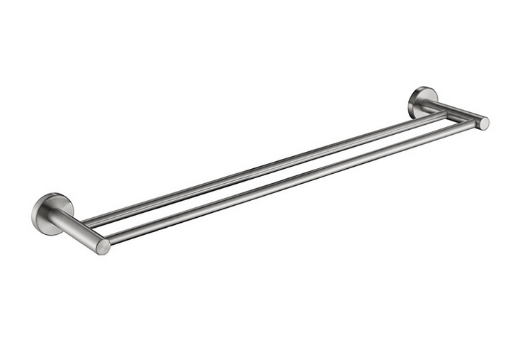 LUCID PIN Round Chrome Double Towel Rack Rail 800mm