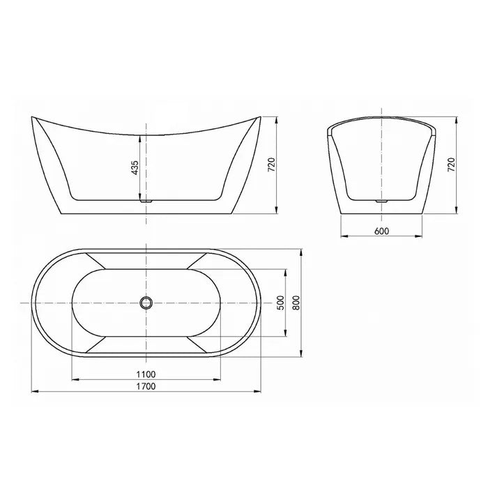 Viva Highback Bathtub 1700 NF