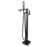 Square Gun Metal Grey Freestanding Bath Mixer With Handheld Shower
