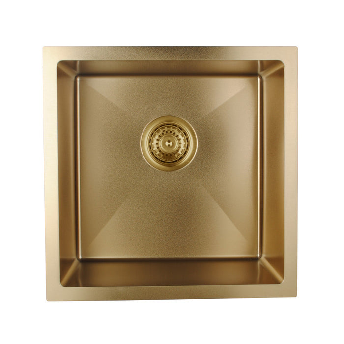 1.2mm 440x440x205mm Brushed Yellow Gold  Top/Under/Flush Mount Kitchen Sink