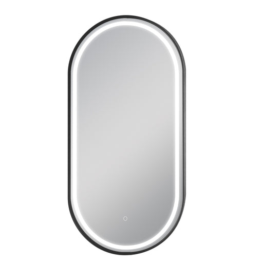 Matte Black Oval Framed LED Mirror