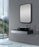 600*900 Matte Black Rounded Rectangular Framed Mirror
