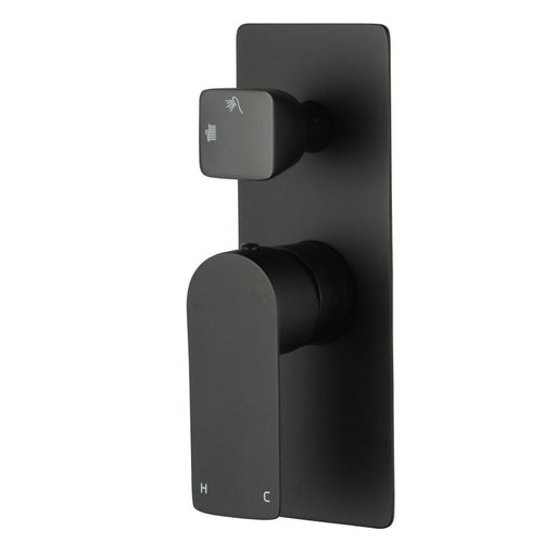 VOG Solid Brass Black Bath/Shower Wall Mixer with Diverter