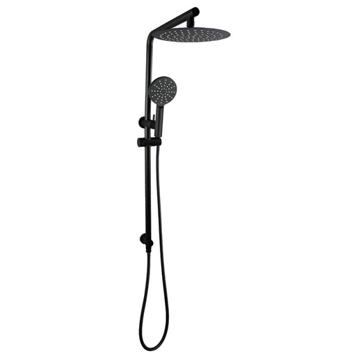 10'' Right Angle Round Matte Black Shower Station Top Inlet