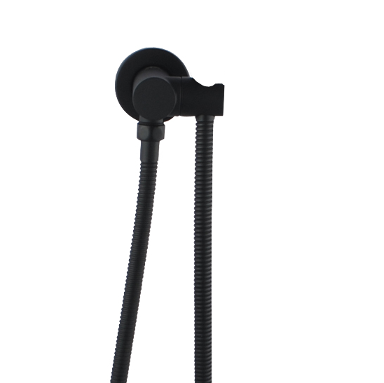 Round Black Hand held Shower Bracket Holder