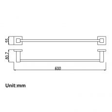 BLAZE Chrome Single Towel Rail 600mm