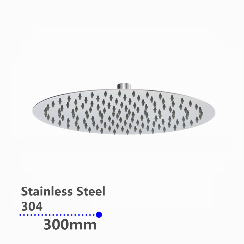 Super-slim Round Chrome Rainfall Shower Head 300mm