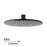 Round Black ABS Rainfall Shower Head 9"