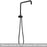 Round Black Top Water Inlet Shower Rail