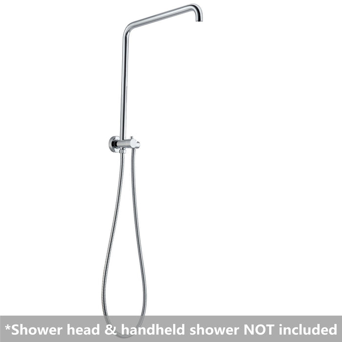 300mm Height Round Chrome Top Water Inlet Shower Rail