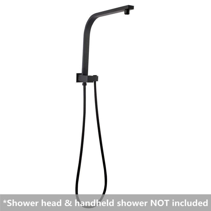 Square Black Shower Station without Shower Head and Handheld Shower
