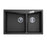 800 x 500 x 220mm Carysil Black Double Bowl Granite Kitchen Sink Top/Flush Mount