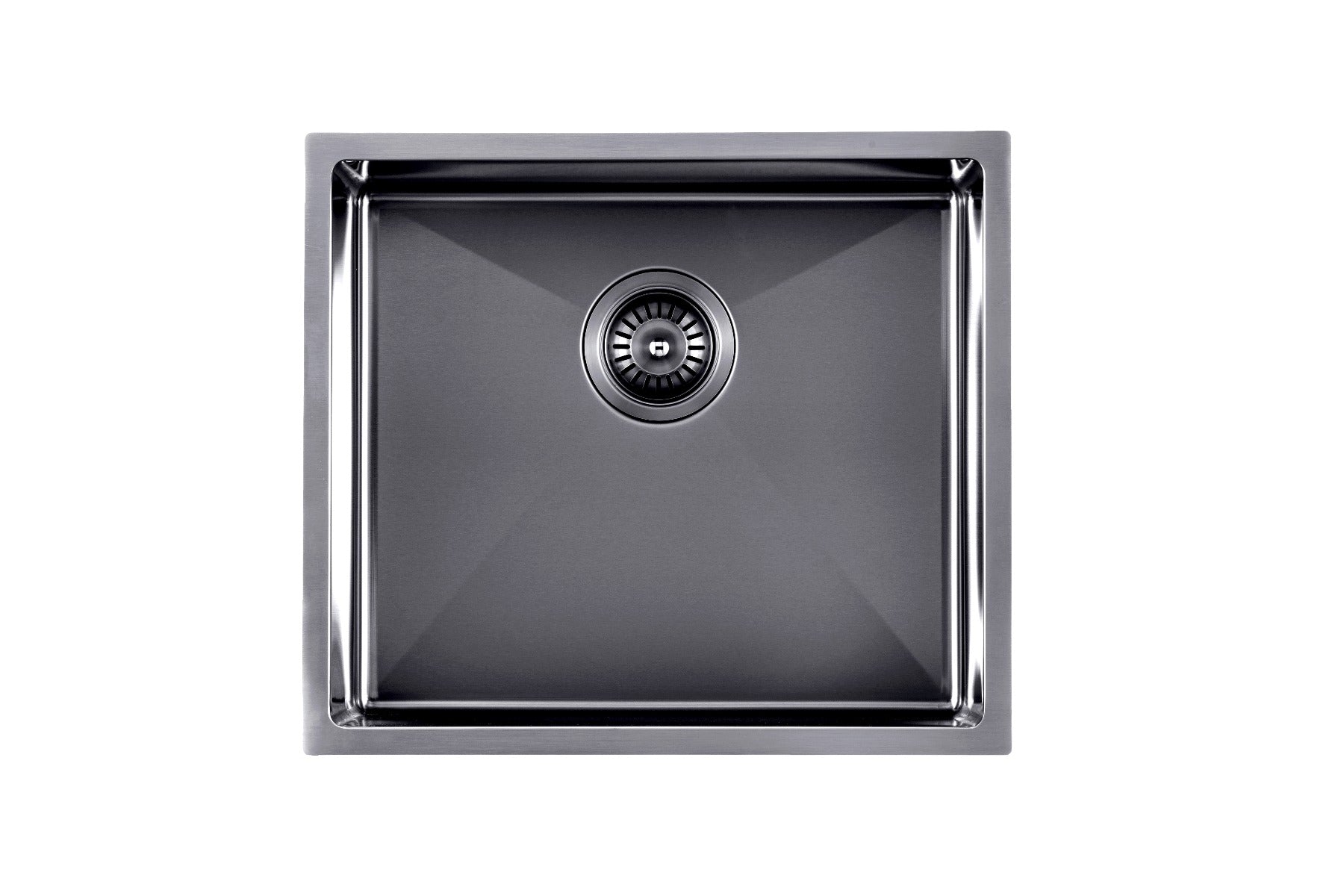 Gun Metal Grey 490x440x230mm 1.2mm Handmade Top/Undermount Single Bowl Kitchen/Laundry Sink