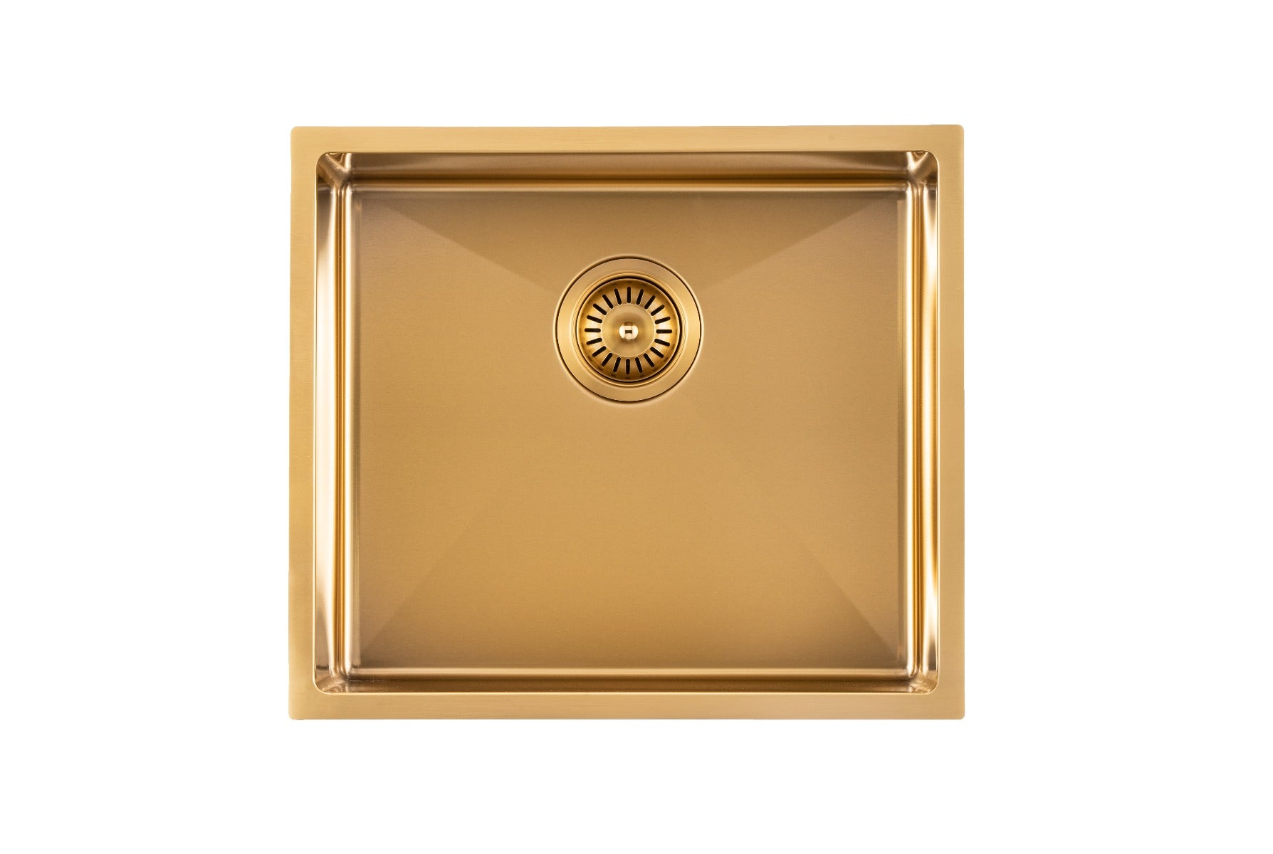 Brushed Gold 490x440x230mm 1.2mm Handmade Top/Undermount Single Bowl Kitchen/Laundry Sink