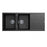 1160 x 500 x 210mm Carysil Black Double Bowl Drainer Board Granite Kitchen Sink Top/Flush/Under Mount