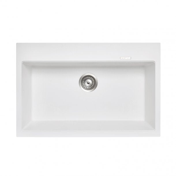 780 x 510 x 220mm Carysil White Single Bowl Granite Stone Kitchen Sink Top/Under Mount