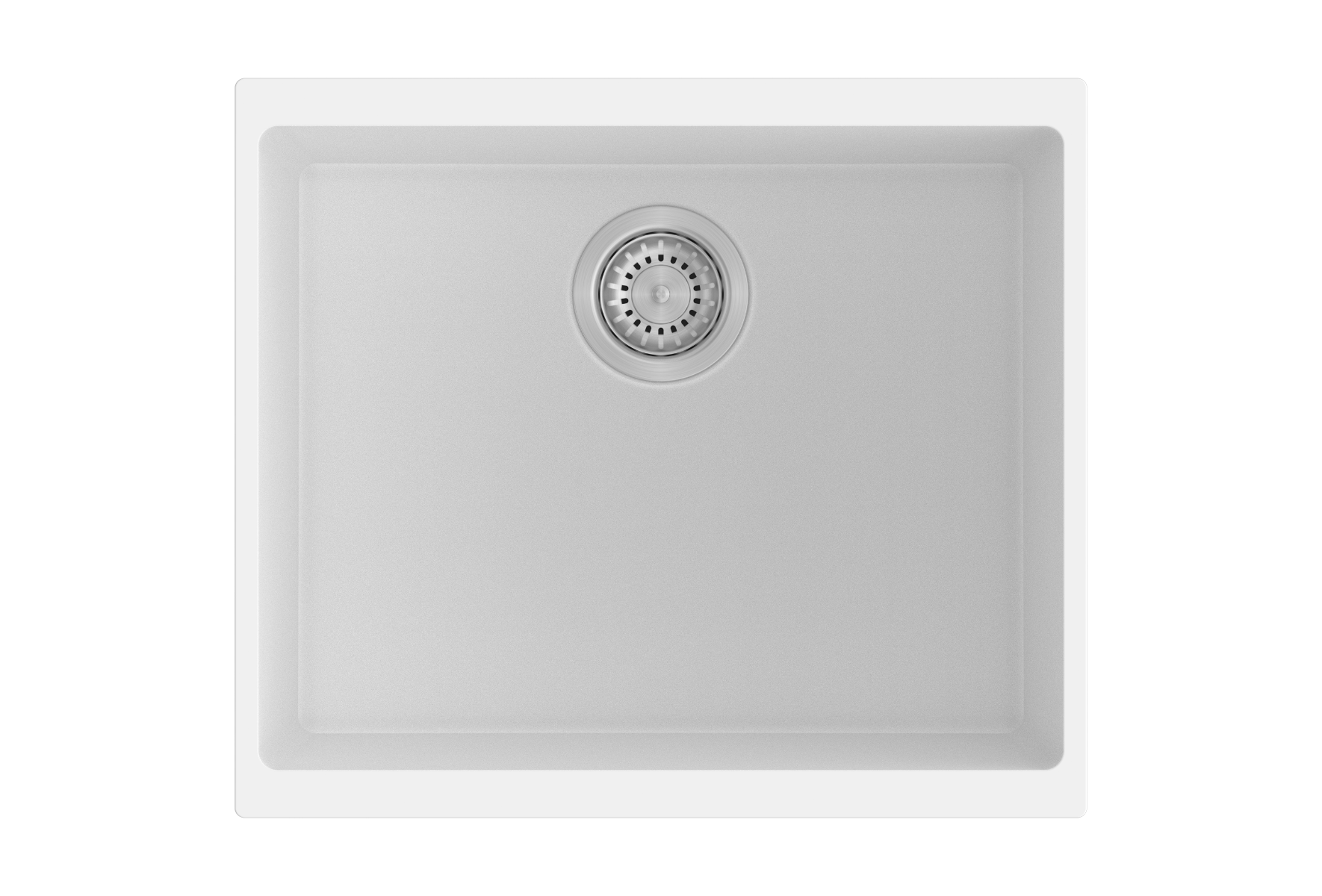 530 x 460 x 200mm Carysil White Single Bowl Granite Kitchen/Laundry Sink Top/Flush/Under Mount