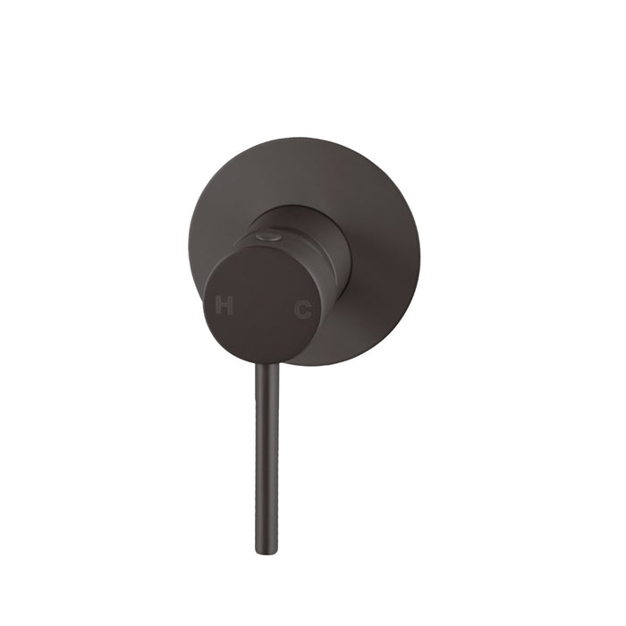 Pentro Gun Metal Grey Round Shower Mixer with 65mm Thin Plate