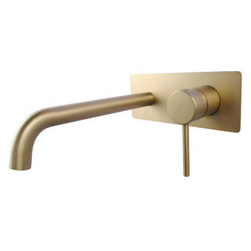 Pentro Brushed Yellow Gold Wall Mixer With Round Spout